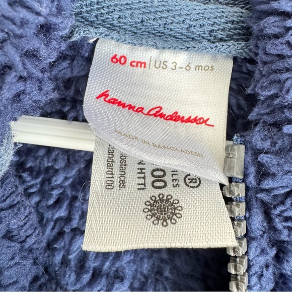 Hanna Anderson Baby Bunting Blue Snow Suit 3-6 Months Polyester - Picture 3 of 6